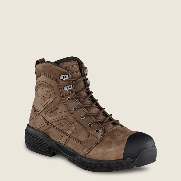 Safety Støvler Herre - Red Wing Exos Lite - 6-Inch Waterproof Toe - Brune/Sort - PQHNAW-971